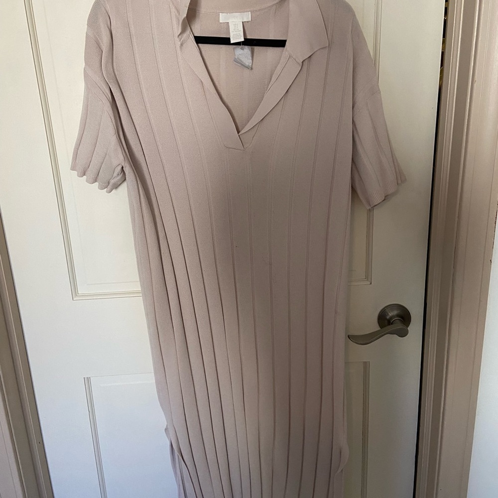 HM Nude Collared Dress w/ Side Slits